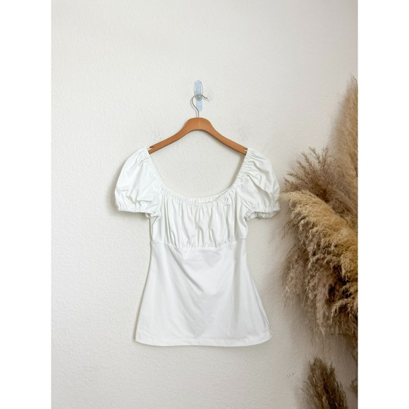 Susana Monaco Tops - Susana Monaco Short Puff Sleeve Peasant Top White size S
